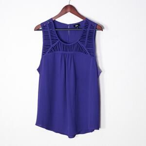 Mossimo Women’s Top Cobalt Blue Ladder Neckline Quiet Glam Cobalt Tank Sz XXL